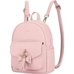 Mini Backpack for Women Cute Bowknot Small Backpack Purse Ladies Leather Bookbag